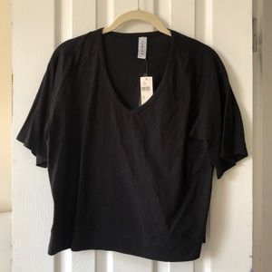 Anthropologie • Open Back Black Top XS